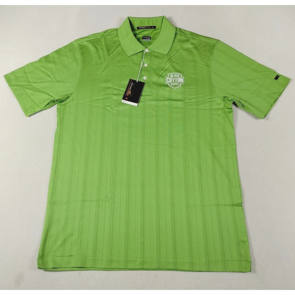 Nike Tiger Woods Dri Fit Polo Shirt Mens Medium Green AT&T Cotton Bowl Golf